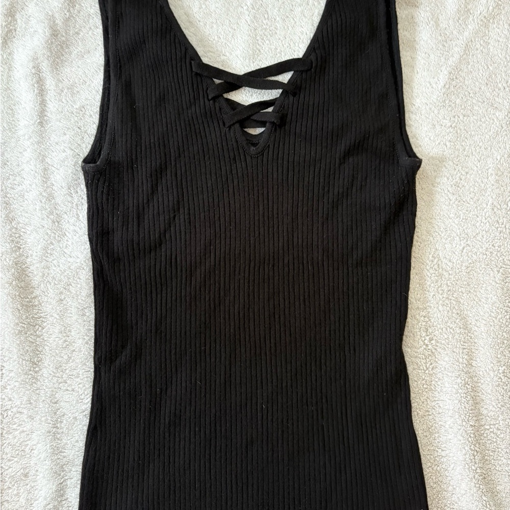 White House Black Market Black Ribbed Tank
